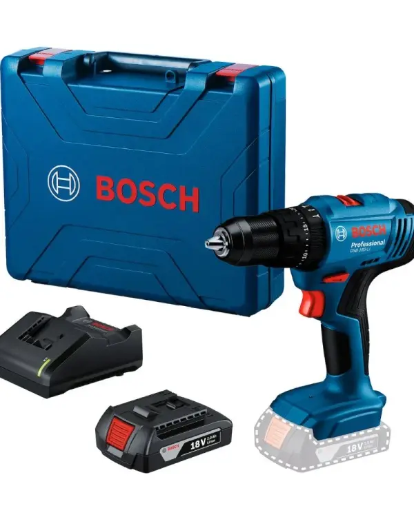 Taladro percutor inalámbrico GSB 183-LI + batería + cargador + maletín Bosch